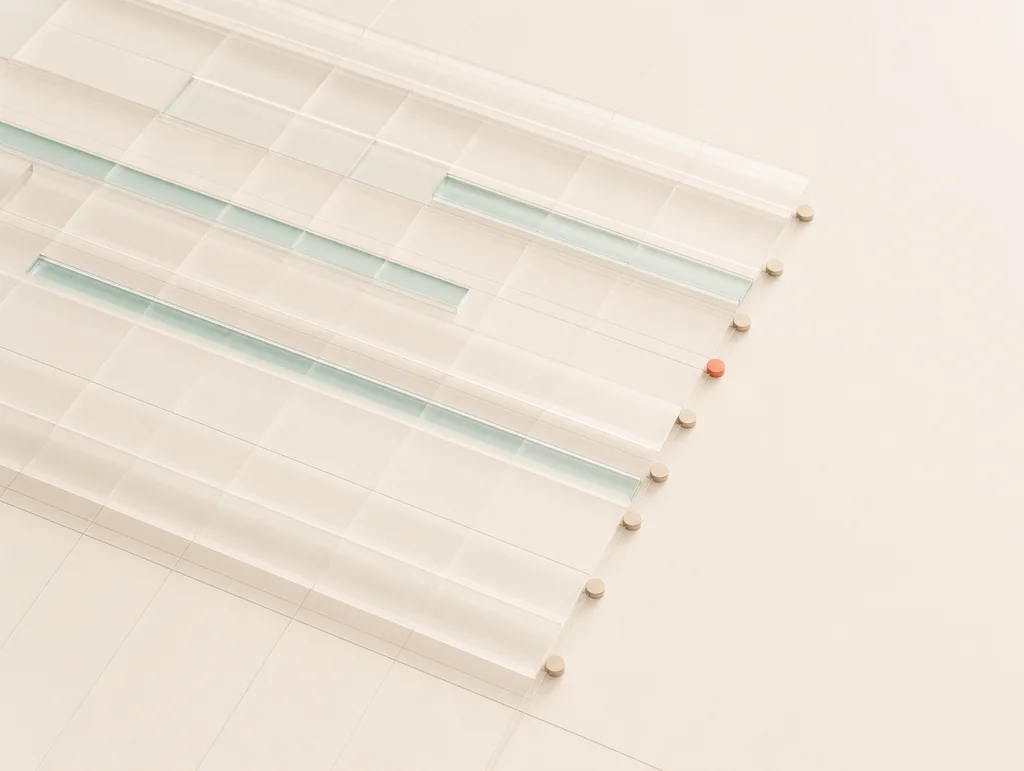 Pearl accounting sheets arranged in an ordered reporting grid